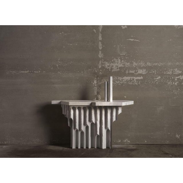 Emersa Console Table in Bianco Carrara Marble by Bufalini Marmi Dimensions: D 42 x W 130 x H 75 cm. Materials: Carrara...
