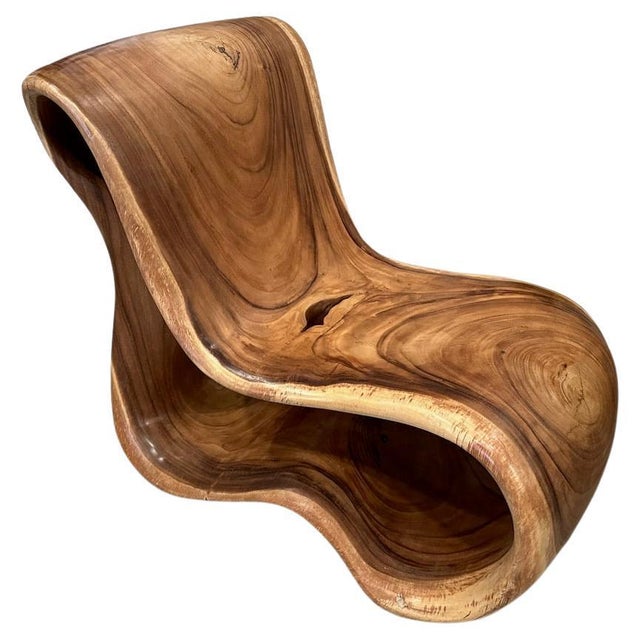 2010s Andrianna Shamaris Impressive Suar Wood Sculptural Chair For Sale - Image 5 of 18