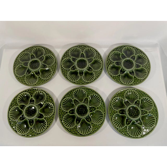 1920s French Longchamp Majolica Oyster Plate For Sale - Image 11 of 12