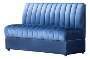 Matthew Izzo Home Estelle Navy Velvet Straight Banquette Sofa