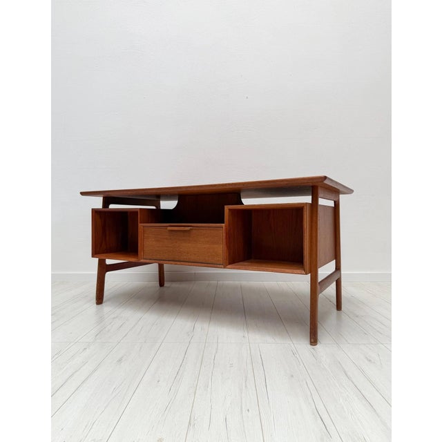 Vintage Danish Teak Model 75 Desk by Gunni Omann for Omann Jun, 1960s For Sale - Image 6 of 18