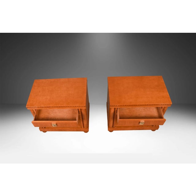 1980s Pair of Biedermeier Style Nightstands Hickory White For Sale - Image 10 of 11