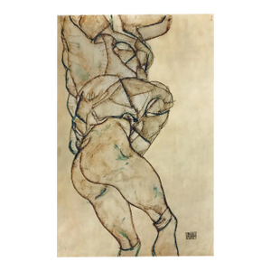 Schiele Lithograph 42 Side View of Half Lenght Nude