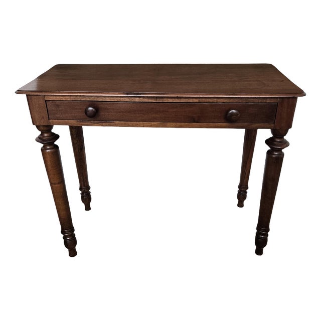 Antique Italian Rustic Walnut Kitchen Table, 1890s For Sale