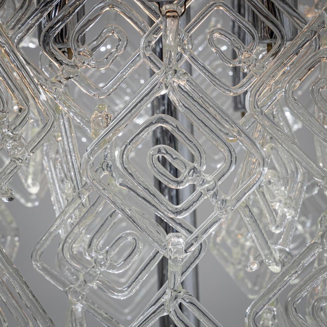 Silver Modern Floor Lamp with Glass Drops, 20th Century For Sale - Image 8 of 8