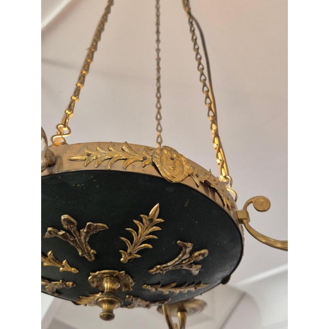 Pendant Light in Brass with Two Light Sockets, 1890s For Sale - Image 4 of 14