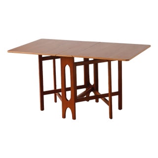 Scandinavian Drop-Leaf Table in Bendt Winge Teak and Beech, 1960s For Sale