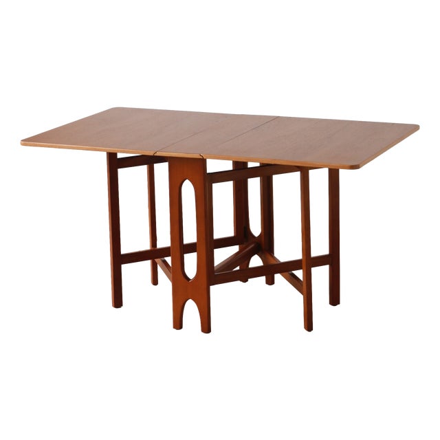 Scandinavian Drop-Leaf Table in Bendt Winge Teak and Beech, 1960s For Sale