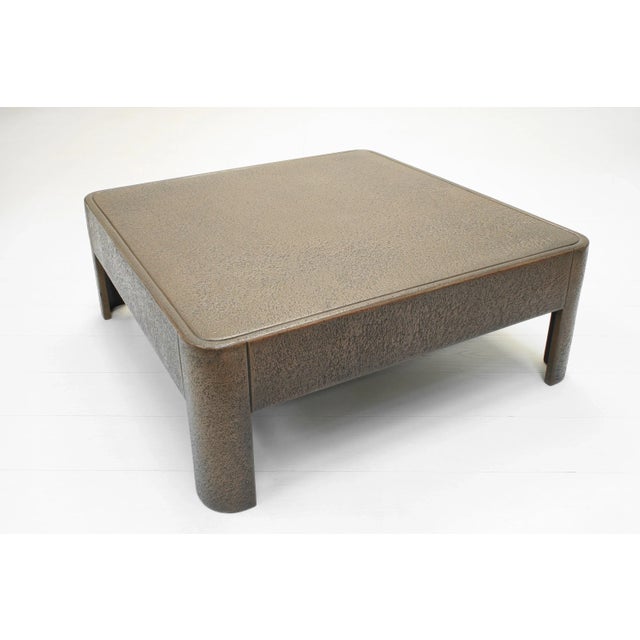 Brutalist Faux Bronze Square Coffee Table, 1960s For Sale - Image 9 of 9