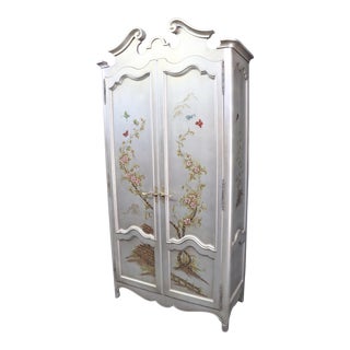 Chinoiserie Decorated Silver Gilt Armoire For Sale