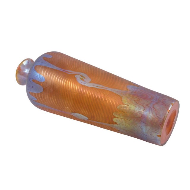 Art Nouveau PG 1/214 Vase in Orange, Blue and Silver Glass from Johann Loetz Witwe, 1901 For Sale - Image 5 of 10