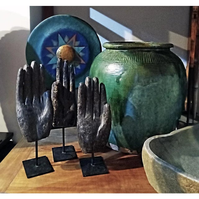 Volcanic Rock Hand Sculpture, Late 20th Century For Sale - Image 9 of 10