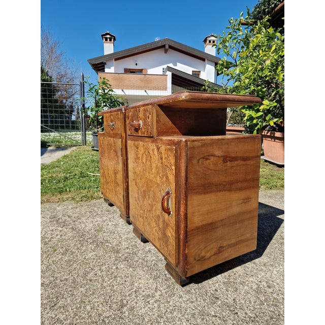 Art Deco Burl Bedside Tables, 1920s, Set of 2 For Sale - Image 14 of 15
