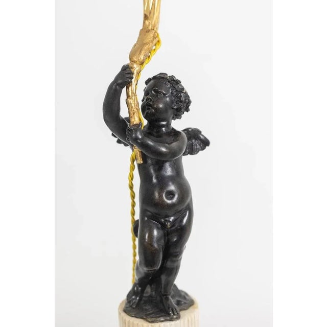 Bronze Table Lamp in Marble, 1880s For Sale - Image 5 of 11