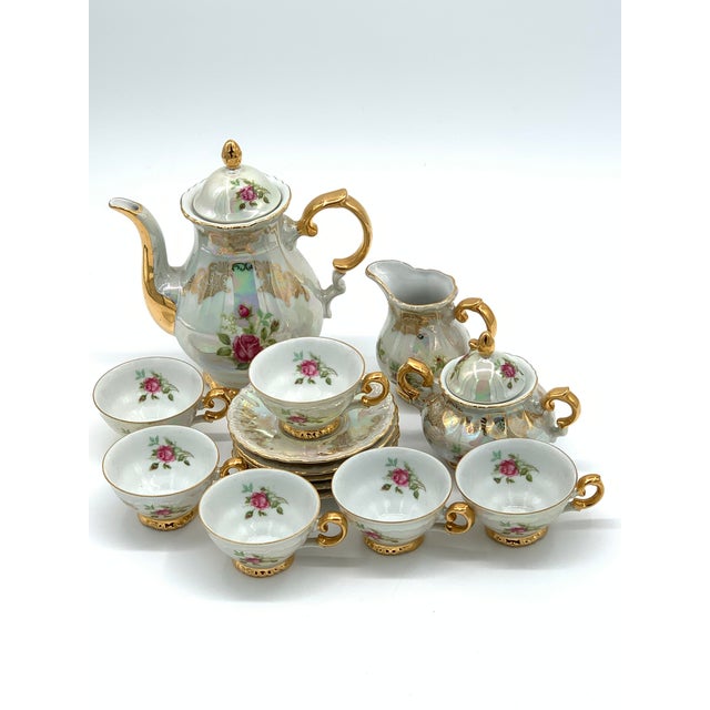 1940s Bavarian Opalescent Tea Set - 16 pcs For Sale - Image 13 of 13