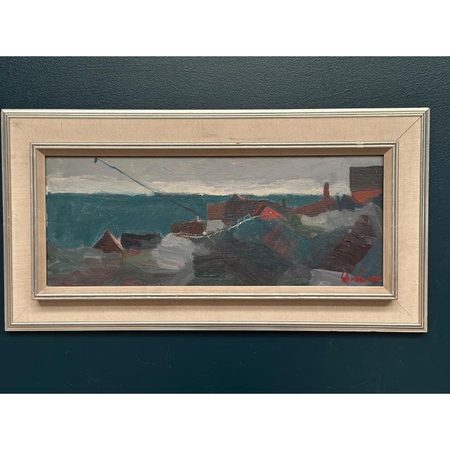 Kai Christensen, Coastal Landscape, 1950s, Oil Painting on Canvas, Framed For Sale - Image 17 of 18