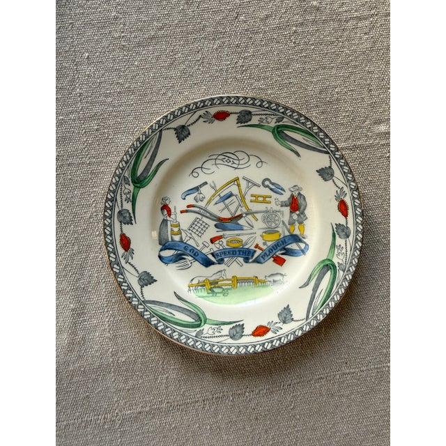 1910s Set of 10 Antique English Farmers Arms Plates 6.125 Inch British Transferware B LTD England Rustic Tableware 1900-1920 For Sale - Image 5 of 12