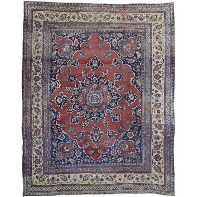 Antique Persian Mashhad Rug - 13'00 X 16'05 For Sale - Image 9 of 9