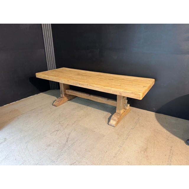 Brown Large French Farmhouse Dining Table in Oak, 1920 For Sale - Image 8 of 16
