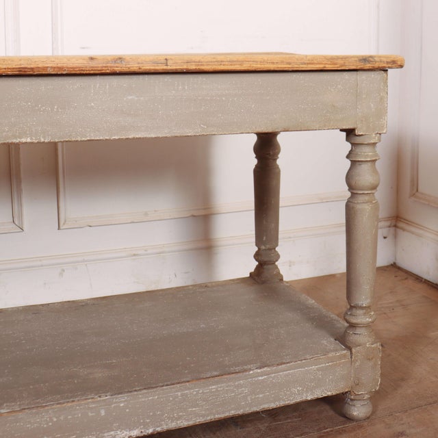 Wood French Painted Drapers Table in Pine For Sale - Image 7 of 12