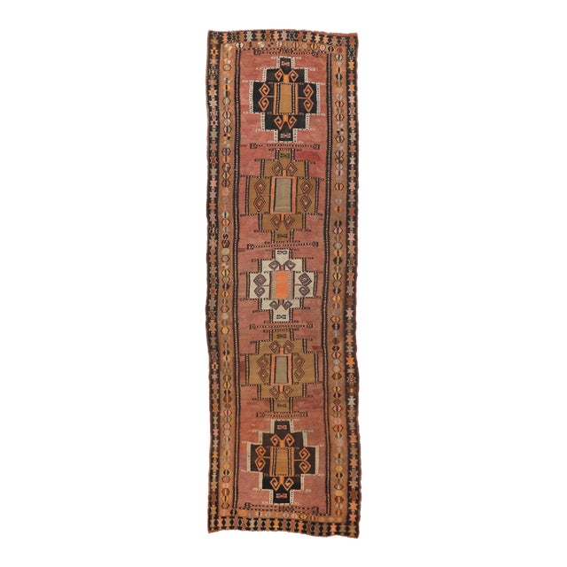 Mid 20th Century Vintage Turkish Kars Kilim Rug For Sale