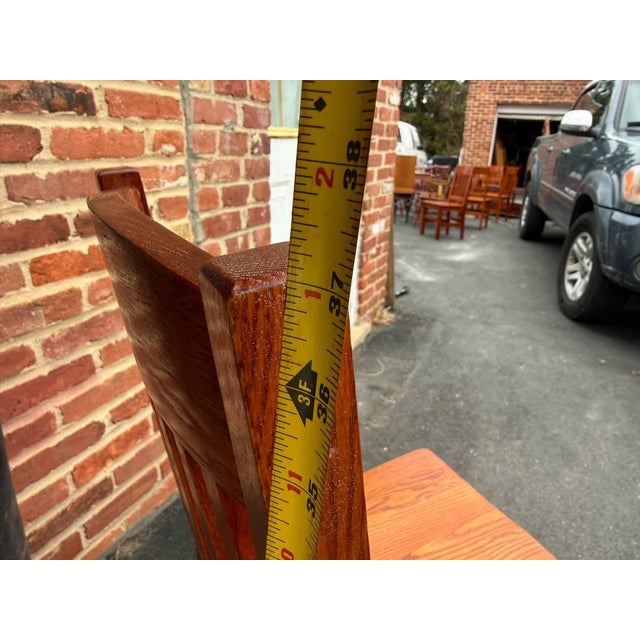 Late 20th Century Art & Craft Style Mission Oak Dining Chairs For Sale - Image 10 of 16