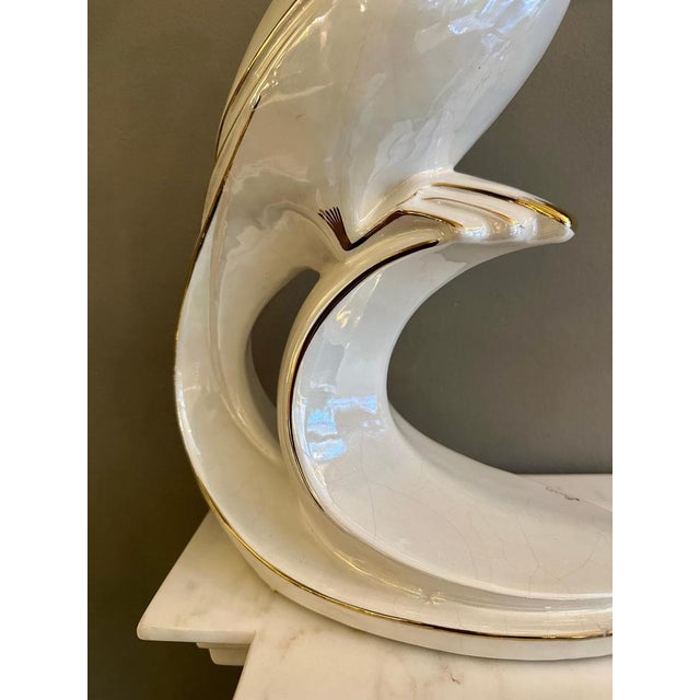 Hollywood Regency Italian Porcelain and Gilt Tropical Bird, 1980s For Sale - Image 3 of 8