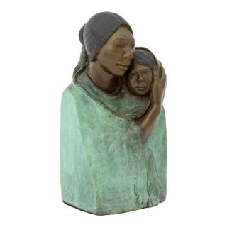 Jean Juhlin "Mother & Child" Patinated Bronze Sculpture For Sale