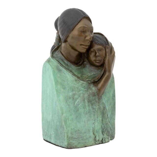 Jean Juhlin "Mother & Child" Patinated Bronze Sculpture For Sale