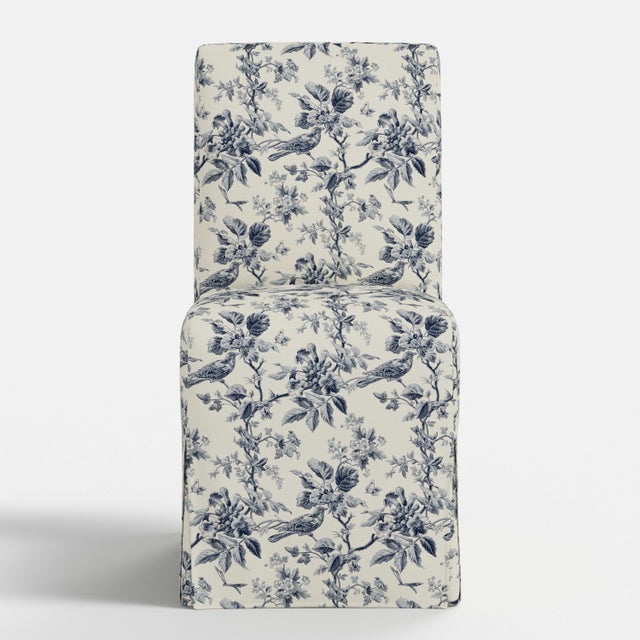 Not Yet Made - Made To Order Stoffer Home x Cloth & Company Slipcover for Lindy Dining Chair in Bird Toile Navy For Sale - Image 5 of 7