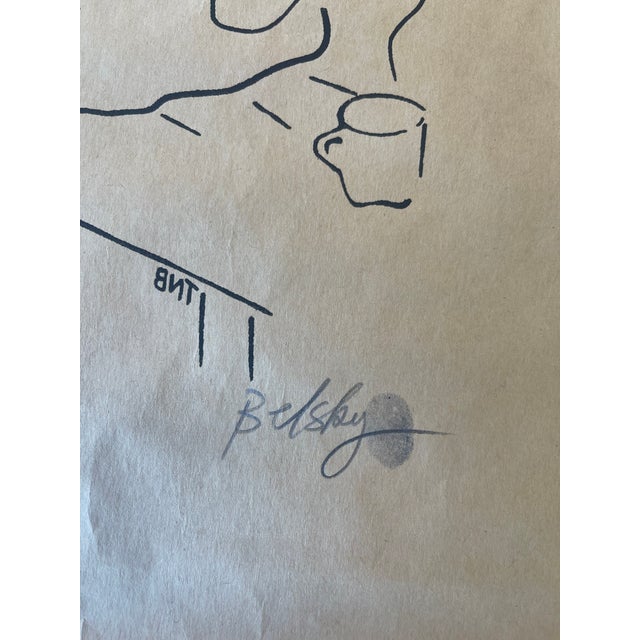 1970s Signed Limited Edition Print "Luther" by Belsky - Abstract Guitar Player, Numbered 39/100. For Sale - Image 5 of 7
