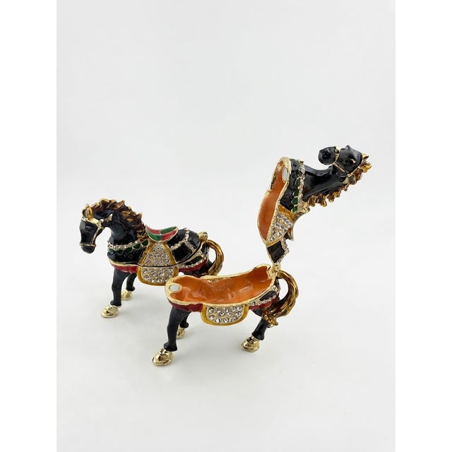 1984 Vintage Fabergé Egg Style XXXXL Pierre Lorren Natural Egg Hand Carved Faberge Style Music Austrian Crystal Pure Gold Deco Handmade 5.1" X 5.9" For Sale In Washington DC - Image 6 of 10