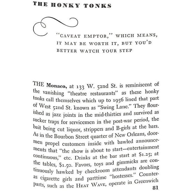 "Danton Walker's Guide to New York Nitelife" 1958 Walker, Danton For Sale - Image 10 of 12