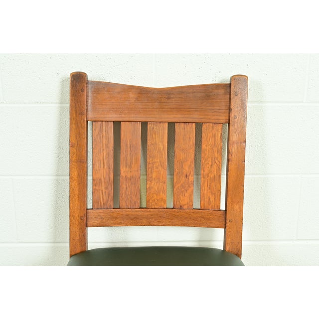 Gustav Stickley Antique Mission Oak Arts & Crafts Dining Chairs, Set of Six For Sale In South Bend - Image 6 of 14