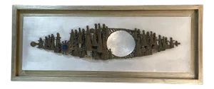 1970s Gimenez Nunez Modern Mixed Media Brutalist Framed Wall Art Sculpture, Mexico