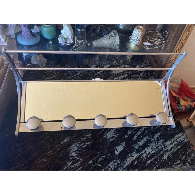 Art Deco French Chrome-Plated Wall Rack, 1930s For Sale - Image 4 of 11