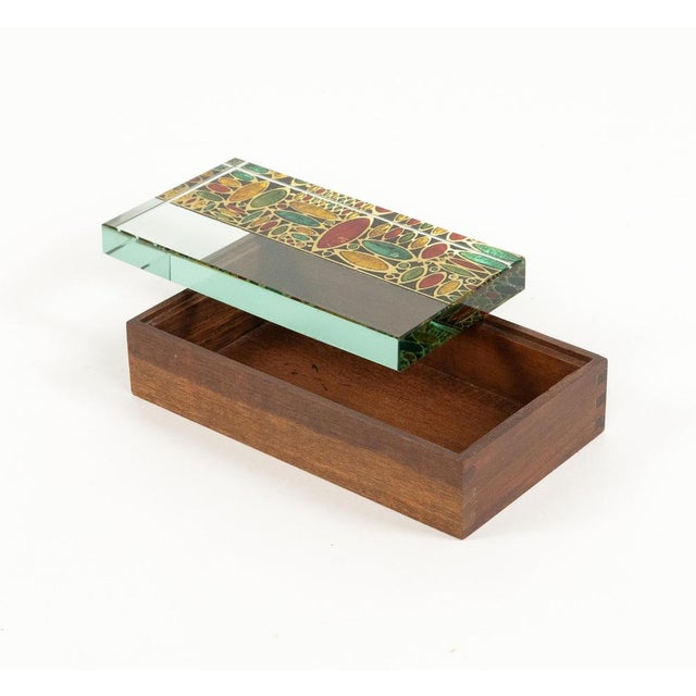 Mid-Century Modern Box in Wood and Art Glass by Erwin Burger for Fontana Arte, Italy, 1950s For Sale - Image 12 of 18