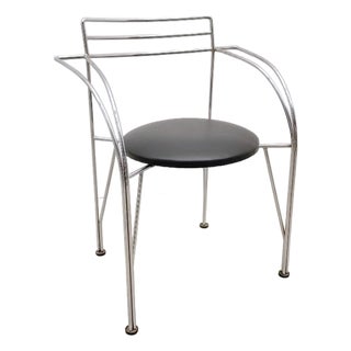 Silver Moon Chair in Chrome and Skai by Pascal Mourgue for Fermob, France, 1980s For Sale
