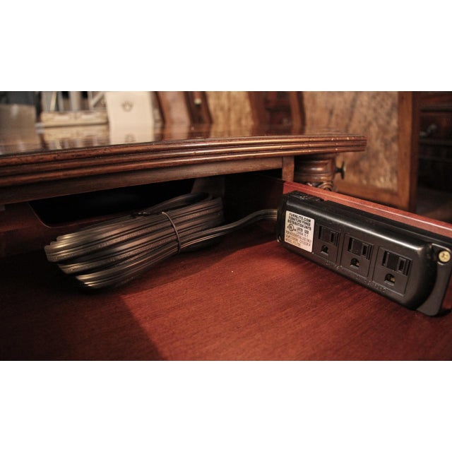 Traditional Inlaid Mahogany and Walnut Library Table or Writing Desk For Sale - Image 11 of 12