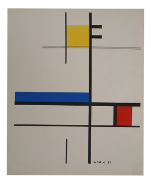 Jean Gorin, Geometric Composition, Lithograph and Stencil