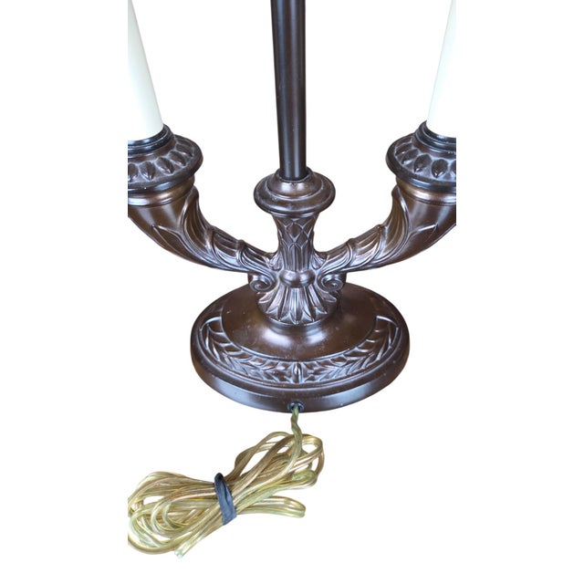 Vintage 1998 Frederick Cooper "Trevor" Dark Bronze & Brass Bouillotte Table Lamp For Sale In Chicago - Image 6 of 14