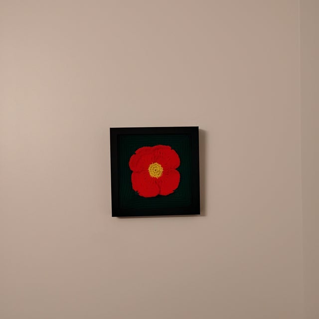 Wood California Poppy State Flower Fiber Wall Art For Sale - Image 7 of 8