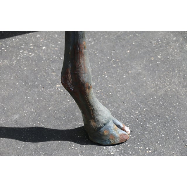 Bronze Vintage Pair of Large Bronze Giraffe Garden Sculptures – Outdoor Yard Art With Natural Patina For Sale - Image 8 of 18