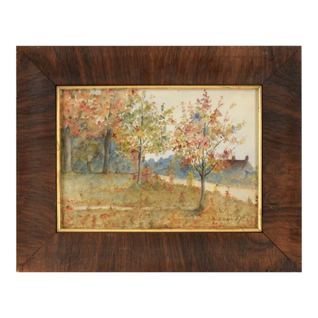 Autumn by the River - Landscape by J. B. Schock For Sale
