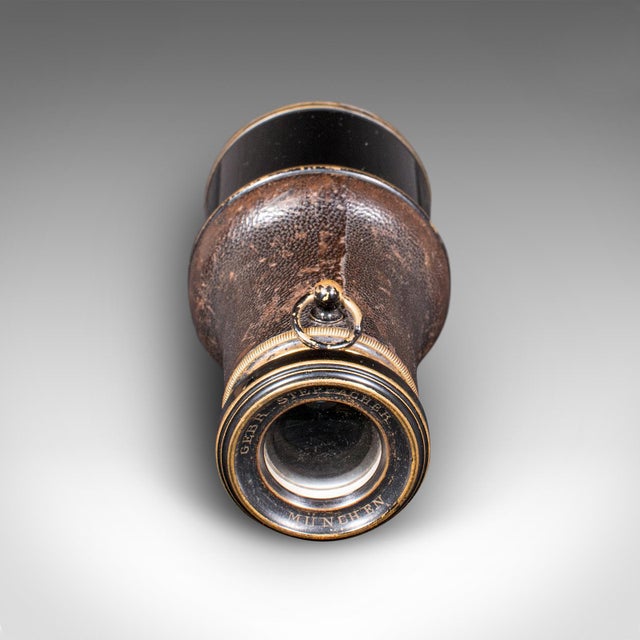 Black Small Antique Opera Monocular, German, Brass, Leather, Viewing Scope, Victorian For Sale - Image 8 of 9
