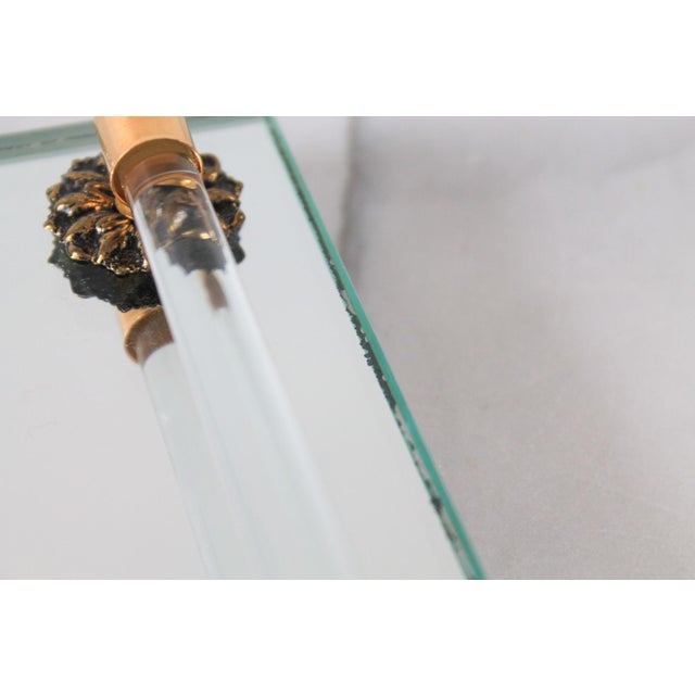 Vintage Rectangular Mirror & Brass Vanity / Perfume Tray For Sale - Image 9 of 9