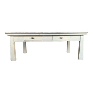Cottage Style Shabby Chic Rectangle Coffee Table With Two Drawers For Sale