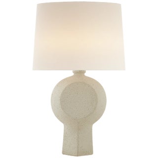 AERIN for Visual Comfort Signature Nicolae Large Table Lamp in Volcanic Ivory with Linen Shade For Sale