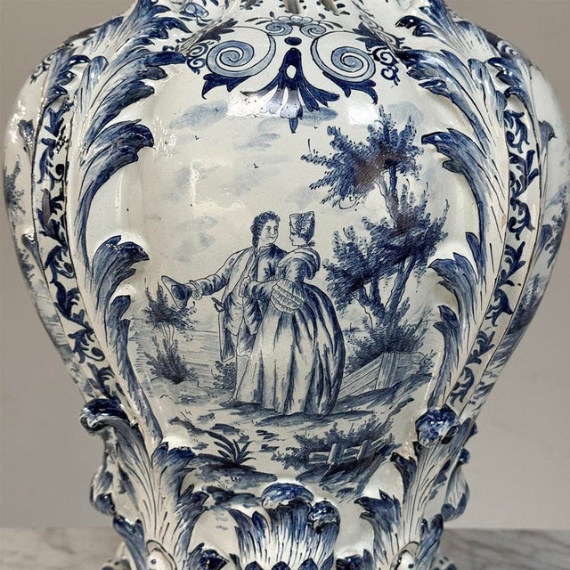 18th Century Hand-Painted Delft Jardinière, Signed LVD For Sale - Image 10 of 18