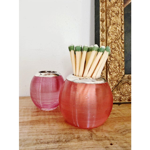 Antique English Sterling Silver and Pink Glass Match Striker For Sale In New York - Image 6 of 7